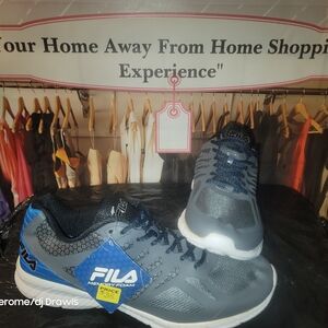Fila Men's Gray and Blue Athletic Shoes